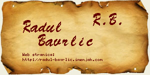 Radul Bavrlić vizit kartica